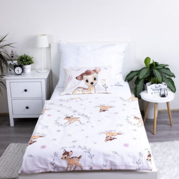 Bavlnené detské obliečky do postieľky 100x135 cm  Bambi "Beige" – Jerry Fabrics - Image 3