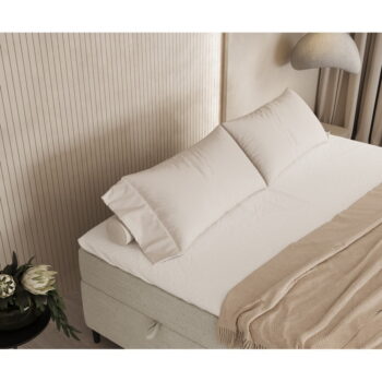 Krémovobiela boxspring posteľ s úložným priestorom 140x200 cm Araya – Maison de Rêve - Image 9