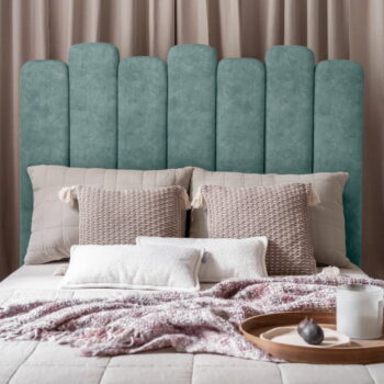 Tyrkysovomodrá čalúnená dvojlôžková posteľ s úložným priestorom s roštom 140x200 cm Dreamy Aurora – Miuform - Image 2