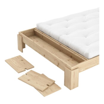 Dvojlôžková posteľ z borovicového dreva s roštom v prírodnej farbe 140x200 cm Layers – Karup Design – Obrázok 4