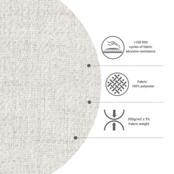 Krémovobiela čalúnená jednolôžková posteľ 90x200 cm Scala – Maison de Rêve – Obrázok 3