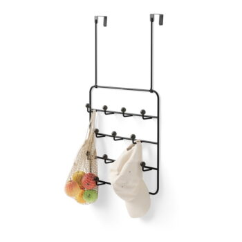 Čierny prírodný kovový vešiak na dvere 36 cm Estique - Umbra – Obrázok 8