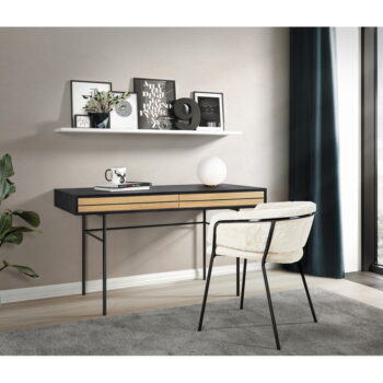 Čierny písací stôl Woodman Stripe, 130 x 60 cm - Image 5