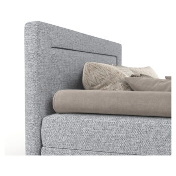 Sivá čalúnená jednolôžková posteľ 90x200 cm Alba – Maison de Rêve – Obrázok 7