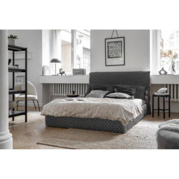 Sivá čalúnená dvojlôžková posteľ s úložným priestorom s roštom 180x200 cm Sleepy Luna – Miuform - Image 2