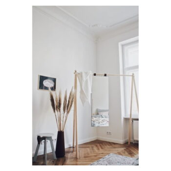 Vešiak z borovicového dreva so zrkadlom Karup Design Hongi Natural - Image 5