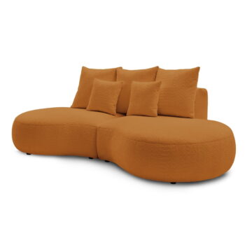 Pohovka z textílie bouclé v horčicovej farbe 260 cm Saint-Germain – Bobochic Paris – Obrázok 5