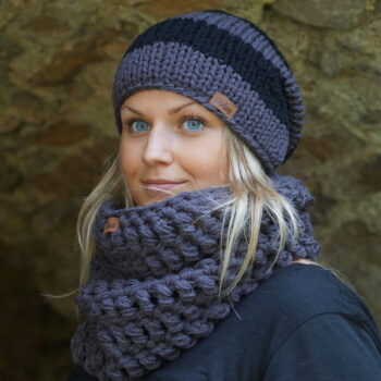 Ručne pletená čapica DOKE Stripes Beanie – Obrázok 2