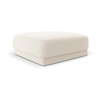 Biely zamatový taburet Miley – Micadoni Home