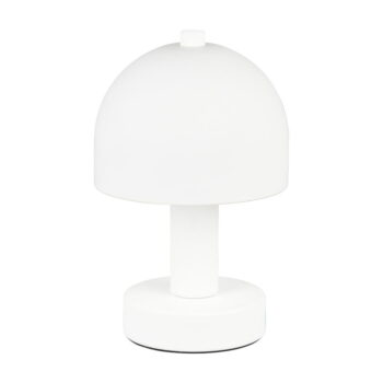 Biela stolová lampa so skleneným tienidlom (výška 19 cm) Glenn – Trio