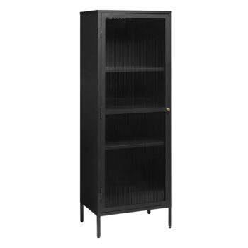 Čierna kovová vitrína 58x160 cm Bronco – Unique Furniture – Obrázok 2