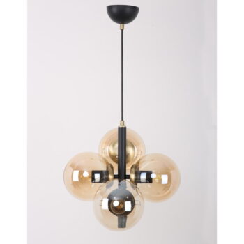 Čierne závesné svietidlo so skleneným tienidlom ø 35 cm Forte – Squid Lighting - Image 2