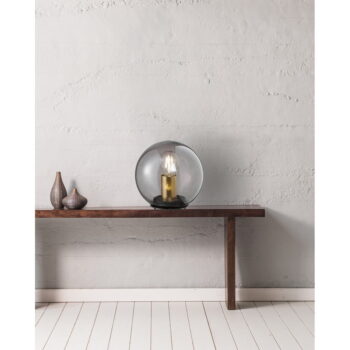 Čierna stolová lampa so skleneným tienidlom Dini – Fischer & Honsel - Image 2