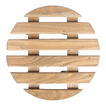 Hnedá drevená pojazdná podložka pod kvetináč Esschert Design Nature, ø 29 cm - Image 3
