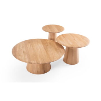 Okrúhly odkladací stolík z dubového dreva ø 40 cm Mushroom – Gazzda - Image 10
