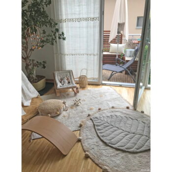 Béžový prateľný ručne tkaný bavlnený detský koberec ø120 cm Bubbly Honey – Lorena Canals - Image 6