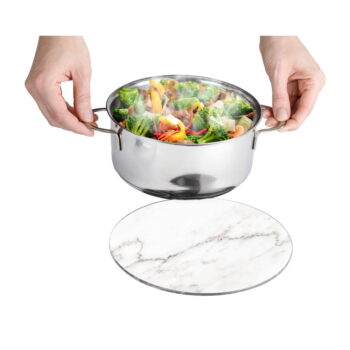 Sklenená podložka pod hrniec Wenko Marble, 20 cm - Image 3
