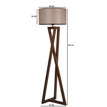 Hnedá stojacia lampa s textilným tienidlom (výška 149 cm) Maçka – Opviq lights - Image 4