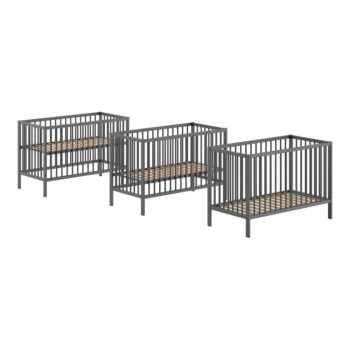 Antracitová postieľka z borovicového dreva 60x120 cm DINO – Vipack – Obrázok 3