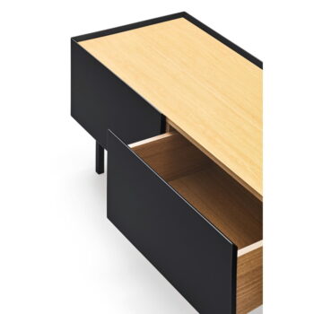 Čierny/v prírodnej farbe TV stolík v dekore duba 180x45 cm Arista – Teulat - Image 8