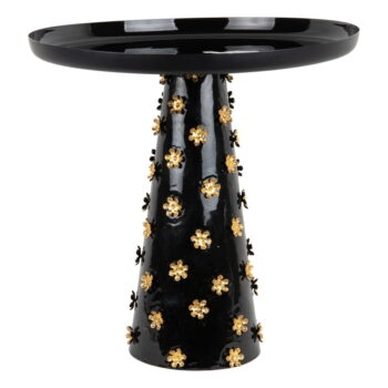 Kovový okrúhly odkladací stolík ø 50 cm Golden Flowers – Leitmotiv
