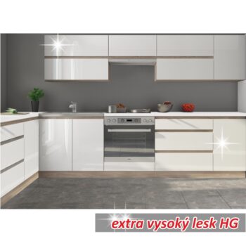 Horná kuchynská skrinka LINE WHITE G40 je jednodverová skrinka, ktorú je možné kombinovať s ostatnými prvkami z modelovej rady Line White. Materiál použitý na výrobu je laminovaná DTD. Korpus je vo farbe dub sonoma, fronty vo farbe biely vysoký lesk. Namiesto klasických úchytiek pre otváranie…
