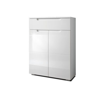 Komoda SPACE 36-959-13 je dvojdverová komoda so zásuvkou, ktorú možno kombinovať s ostatnými prvkami z modelovej rady Space. Systém Space je moderná a elegantná sektorová zostava, ktorú je vhodné umiestniť do predsiene. Zostava je vyrobená z MDF vo farebnom prevedení biely vysoký lesk.