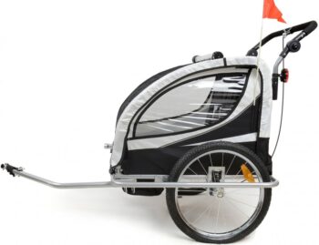 2-miestny príves za bicykel s tlmičom + JOGGER čierny