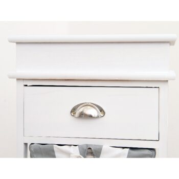 Komoda MATIAS 2 predstavuje originálny doplnok do Vašej predsiene, spálne či kúpeľne. Materiál použitý na výrobu je kombinácia dreva a prútia vo farebnom prevedení biela / sivá. Komoda má pevný rám, 2 prútené košíky a funkčnú zásuvku. Komodu odporúčame kombinovať s produktom Dzimbo 4.