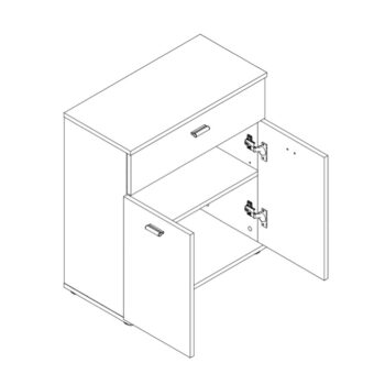 Komoda NENA 2 je dvojdverová komoda so zásuvkou. Komoda je kvalitný slovenský výrobok vyrobený z laminovanej DTD vo farbe dub sonoma, pričom na výber je aj v iných farebných vyhotoveniach.