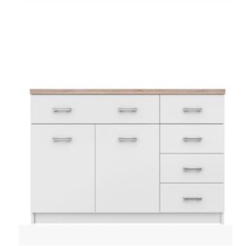 Komoda TOPTY TYP 8 je dvojdverová komoda s piatimi zásuvkami, ktorú možno kombinovať s ostatnými prvkami z modelovej rady Topty. Systém Topty je moderná sektorová zostava, ktorú možno využiť na zariadenie obývacej izby, pracovne alebo predsiene. Materiál použitý na výrobu je laminovaná DTD vo…