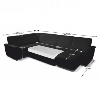 Rohová sedačka BITER U L je celočalúnená rozkladacia sedačka v tvare U s úložným priestorom, ktorú možno umiestniť do moderne zariadenej obývacej izby. Spacia plocha má rozmery 200x120 cm. Jadro sedačka tvorí kombinácia pružín falista a purpena, ktoré poskytujú príjemné sedenie. Do úložného…