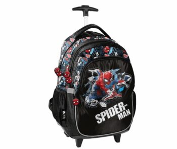 3-dielny školský set Spider-Man - batoh na kolieskach + peračník + taška na prezúvky
