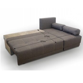 Rohová sedačka MEXX P je štýlová rozkladacia sedačka s úložným priestorom, ktorú možno umiestniť do moderne zariadenej obývačky. Spacia plocha má rozmery 203x127 cm. Jadro sedačky tvoria bonellové pružiny, ktoré poskytujú príjemné sedenie. Do úložného priestoru možno uložiť deky, vankúše či…