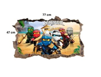 3D nálepka na stenu NINJA GO 74 x 120 cm