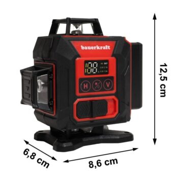 4D laserová vodováha so zeleným lúčom a 16 líniami