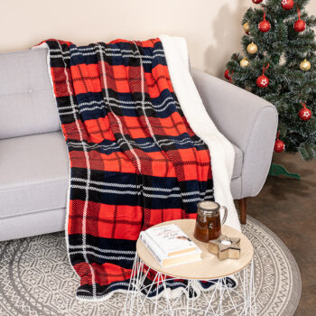 4Home Baránková deka Kocka červená, 150 x 200 cm