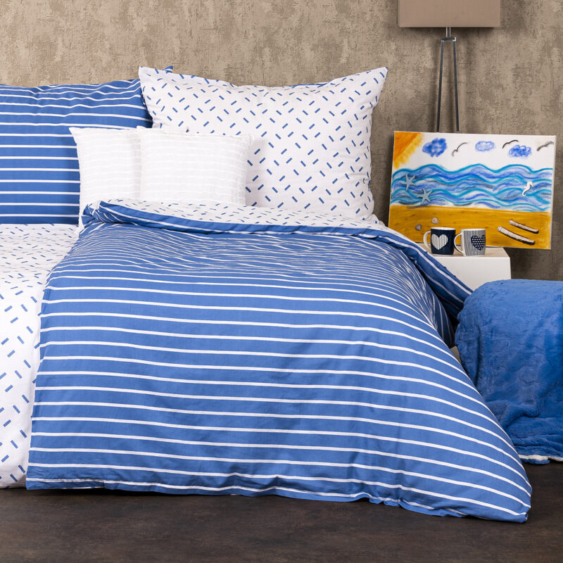 4Home Bavlnené obliečky Pruhy modrá, 140 x 200 cm, 70 x 90 cm 4Home Bavlnené obliečky Pruhy modrá, 140 x 200 cm, 70 x 90 cm