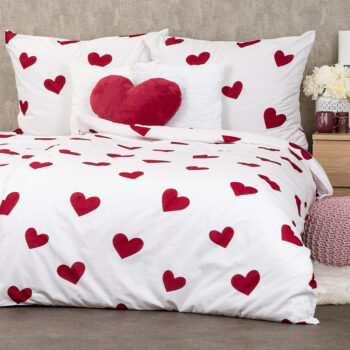 4Home Bavlnené obliečky Red Hearts, 140 x 220 cm, 70 x 90 cm
