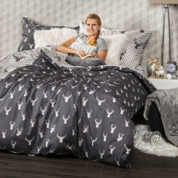 4Home Bavlnené obliečky Reindeer, 140 x 220 cm, 70 x 90 cm
