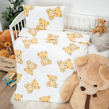 4Home Detské bavlnené obliečky do postieľky Teddies, 100 x 135 cm, 40 x 60 cm