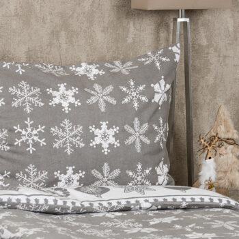 4Home Flanelové obliečky Christmas Time sivá, 220 x 200 cm, 2 ks 70 x 90 cm