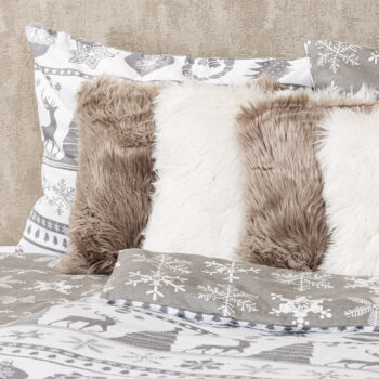 4Home Flanelové obliečky Christmas Time sivá, 220 x 200 cm, 2 ks 70 x 90 cm