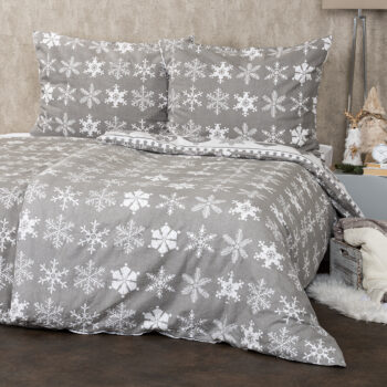 4Home Flanelové obliečky Christmas Time sivá, 220 x 200 cm, 2 ks 70 x 90 cm