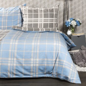 4Home Flanelové obliečky Modrá kocka, 220 x 200 cm, 2 ks 70 x 90 cm