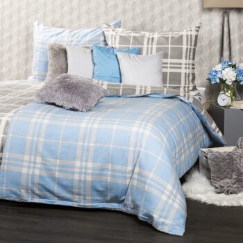 4Home Flanelové obliečky Modrá kocka, 220 x 200 cm, 2 ks 70 x 90 cm