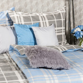 4Home Flanelové obliečky Modrá kocka, 220 x 200 cm, 2 ks 70 x 90 cm