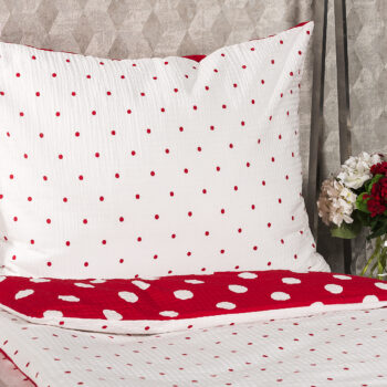 4Home Krepové obliečky Červená bodka, 220 x 200 cm, 2 ks 70 x 90 cm