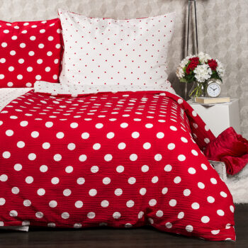4Home Krepové obliečky Červená bodka, 220 x 200 cm, 2 ks 70 x 90 cm
