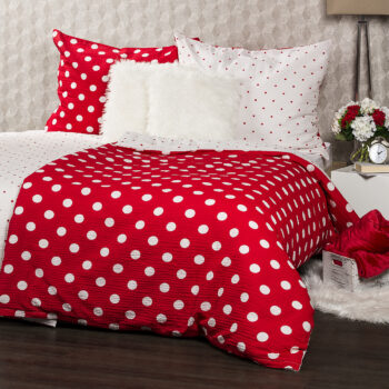 4Home Krepové obliečky Červená bodka, 220 x 200 cm, 2 ks 70 x 90 cm